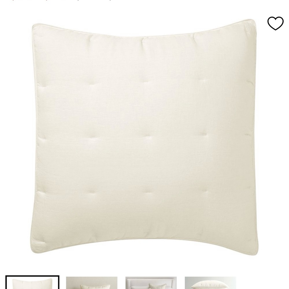 Pottery Barn Flax Belgian Linen Comforter Euro Sham